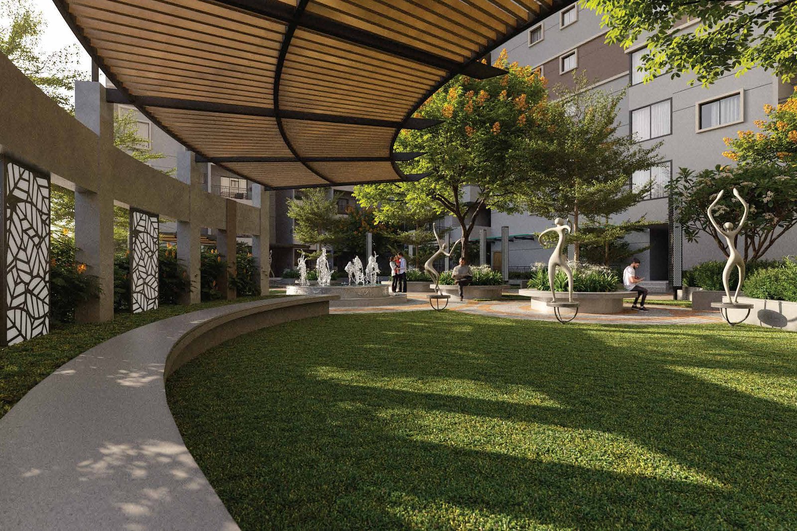 Central courtyard at the community